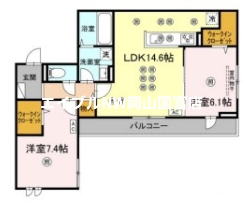 フェリックス(2LDK/2階)の間取り写真