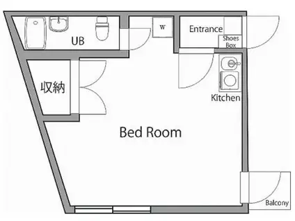 カーサ・エルニ(ワンルーム/1階)の間取り写真
