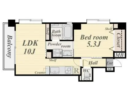 ネオアクシス中央町(1LDK/4階)の間取り写真