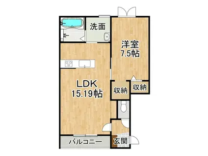 VALHALLAI(1LDK/2階)の間取り写真