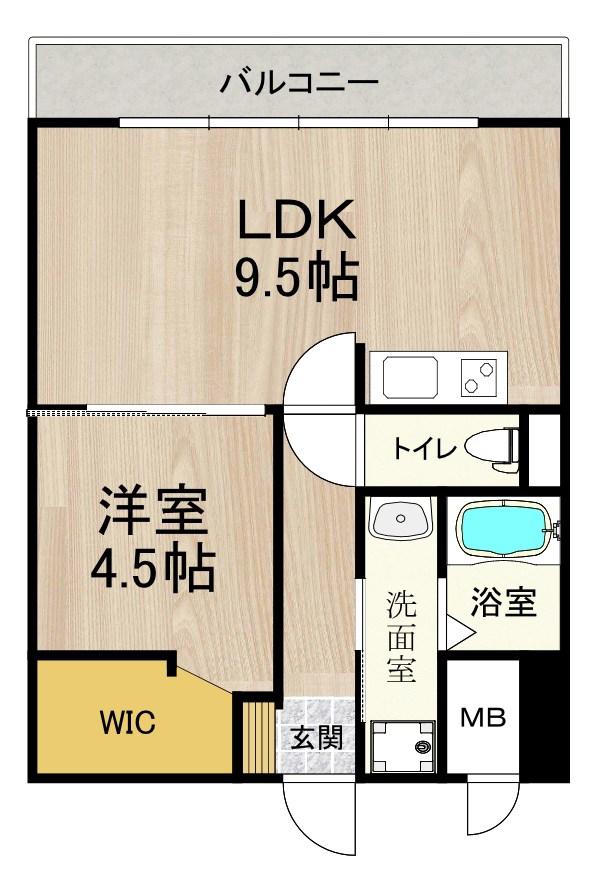 パークモダン新大阪(1LDK/3階)の間取り写真