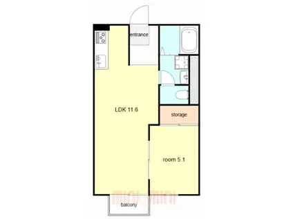 マリンフレグランス神戸(1LDK/2階)の間取り写真