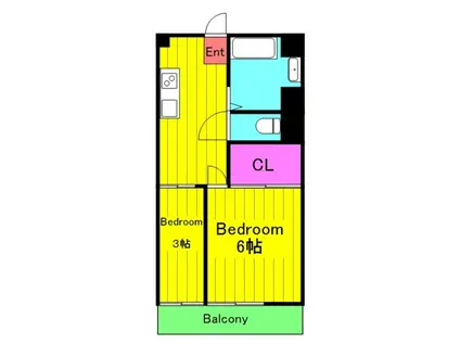 カサベルダ向ヶ丘(2DK/5階)の間取り写真