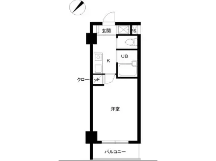 スカイコート文京白山(1K/1階)の間取り写真