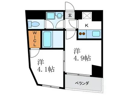 ウィンドベル北大路(2K/6階)の間取り写真