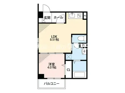 マーレ大正(1LDK/3階)の間取り写真