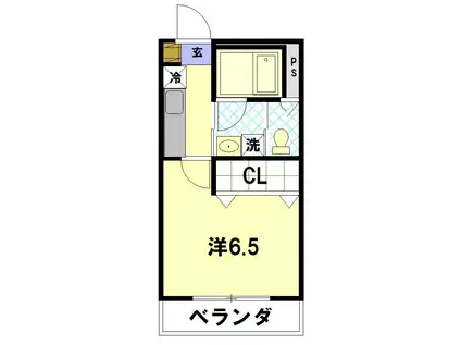 第1塚本ハイツ(1K/4階)の間取り写真