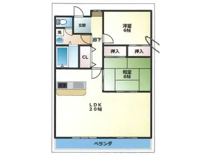 ハイツA&G(2LDK/5階)の間取り写真