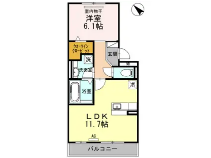 FLORA(1LDK/3階)の間取り写真