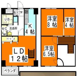 アーバンハウス大供(3LDK/4階)の間取り写真