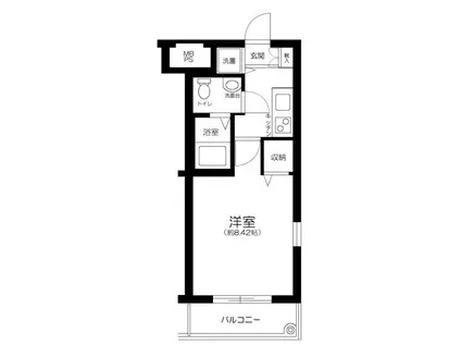 ル・リオン経堂プレザント(1K/1階)の間取り写真