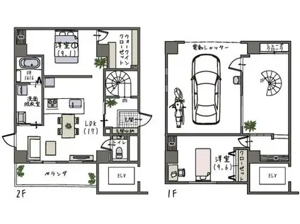 ZOU-YOU(2LDK/2階)の間取り写真