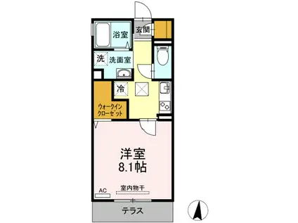 D-ROOMATAKA(1K/1階)の間取り写真