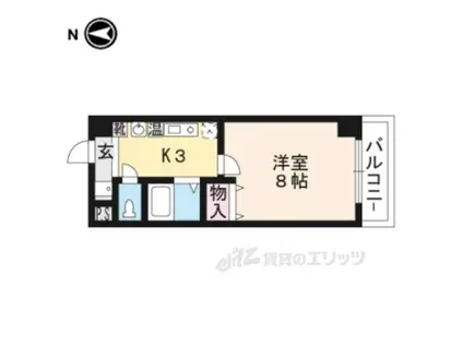 ROOMS OOJI(1K/7階)の間取り写真