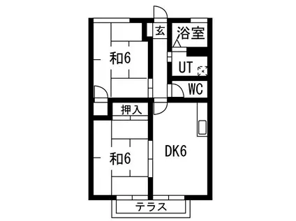 コーポミケナ(2DK/2階)の間取り写真