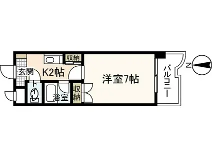 ジュネス山城(1K/5階)の間取り写真