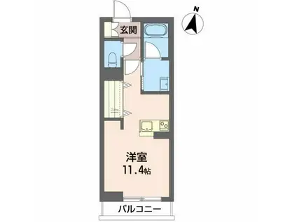 SHAMAISON八山田(ワンルーム/2階)の間取り写真