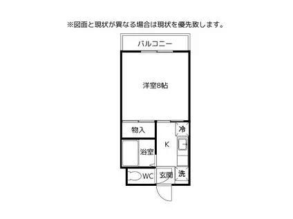 MOハイツ(1K/1階)の間取り写真