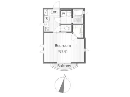 横濱ヒルズ(1K/1階)の間取り写真