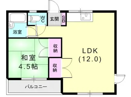 GRAND LIFE 荒田(1LDK/2階)の間取り写真