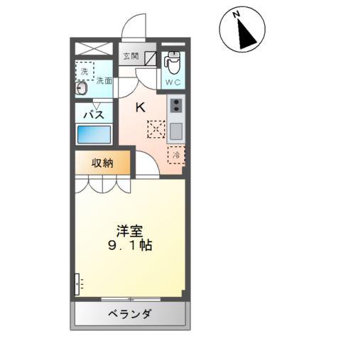 サンフィットフジマン B(1K/1階)の間取り写真