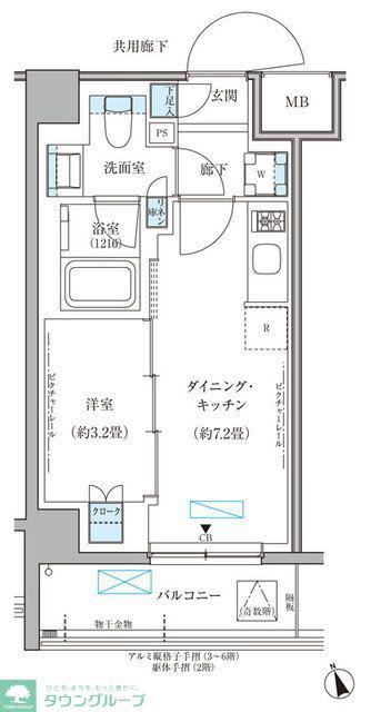 パークアクシス文京本郷(1DK/3階)の間取り写真