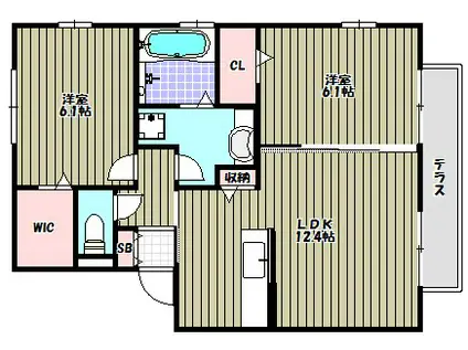 アンジュール(2LDK/2階)の間取り写真