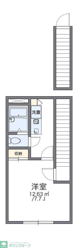 レオパレス鶴間アイリスII(1K/2階)の間取り写真