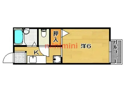 トリム南茨木3号館(1K/2階)の間取り写真