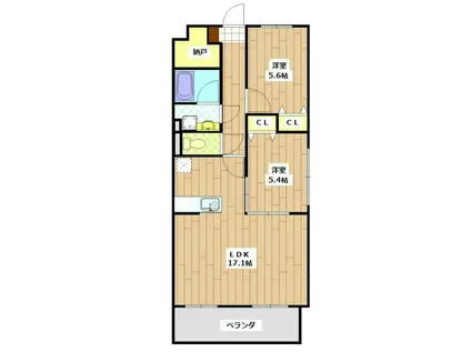 エテルノ(2SLDK/2階)の間取り写真