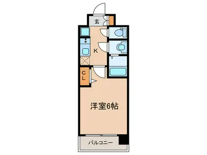 プレサンスTHE KYOTO 東福寺 イースト(1K/4階)の間取り写真