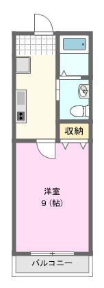 アンジュ(1K/2階)の間取り写真