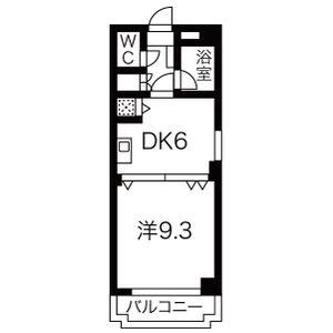 音羽壱番館金山(1DK/6階)の間取り写真