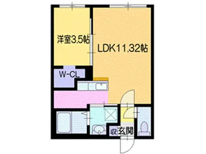 オルセーイスト住ノ江(1LDK/3階)の間取り写真