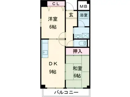 シャルマンエイト(2DK/2階)の間取り写真