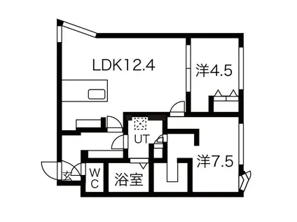 レブニーズザ・レジデンス二十四軒セカンド(2LDK/3階)の間取り写真
