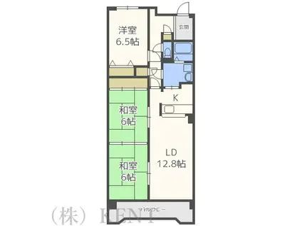 セントポーリア北円山(3LDK/9階)の間取り写真