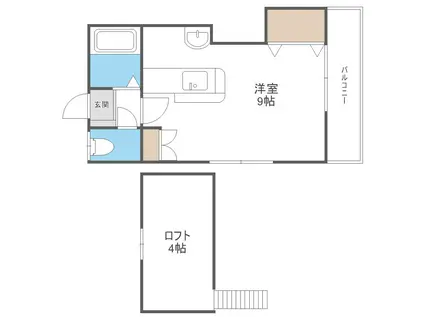 ハイデンス高雄B(ワンルーム/2階)の間取り写真