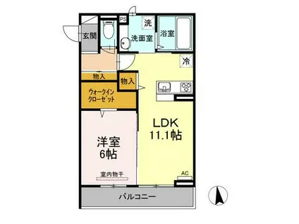 セジュールSAYA(1LDK/2階)の間取り写真