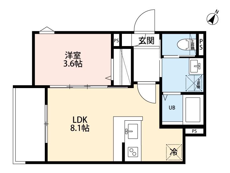 ルノン東所沢(1LDK/2階)の間取り写真