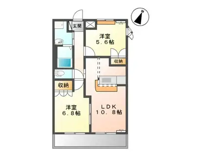 プレザンス(2LDK/2階)の間取り写真