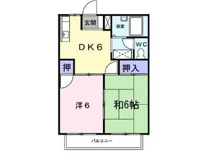 シティハイツ妹尾C(2DK/2階)の間取り写真