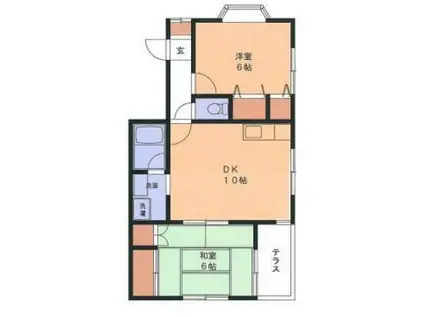 ミレーニア篠崎(2LDK/1階)の間取り写真