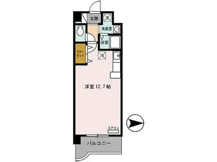 メルベーユ立花(ワンルーム/6階)の間取り写真