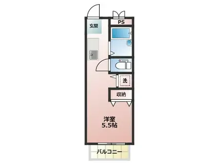 CEREZO・PASEOII(ワンルーム/1階)の間取り写真