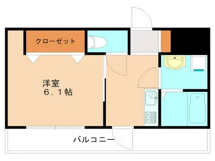 メルヴェールヒロ(1K/3階)の間取り写真