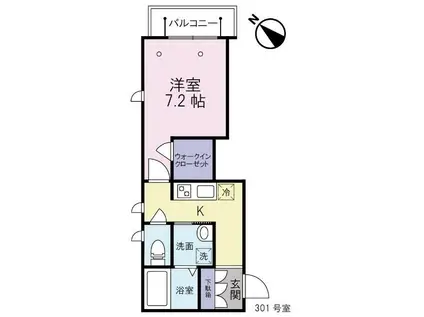 VIVACE ヴィヴァーチェ(1K/3階)の間取り写真