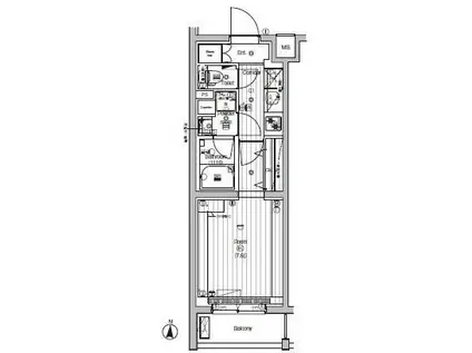 PREMIUM CUBE 世田谷MO(1K/2階)の間取り写真