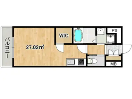 プラディーパ花園(ワンルーム/6階)の間取り写真