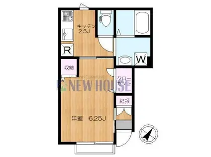 RIZ神楽坂(1K/1階)の間取り写真